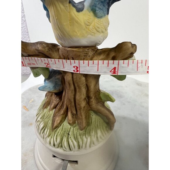 Vtg Royal Crown Porcelain Figurine Blue Jay Bird & Baby Musical Theme Love Story - Picture 9 of 9